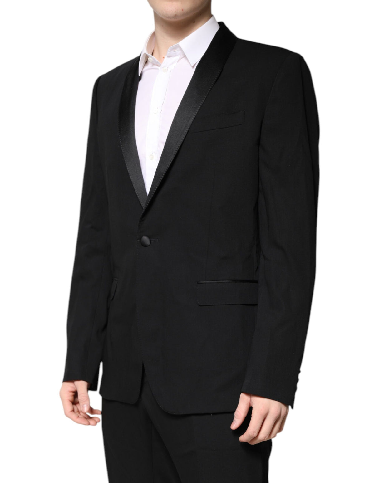 Dolce & Gabbana Black Wool Single Breasted 2 Piece Suit