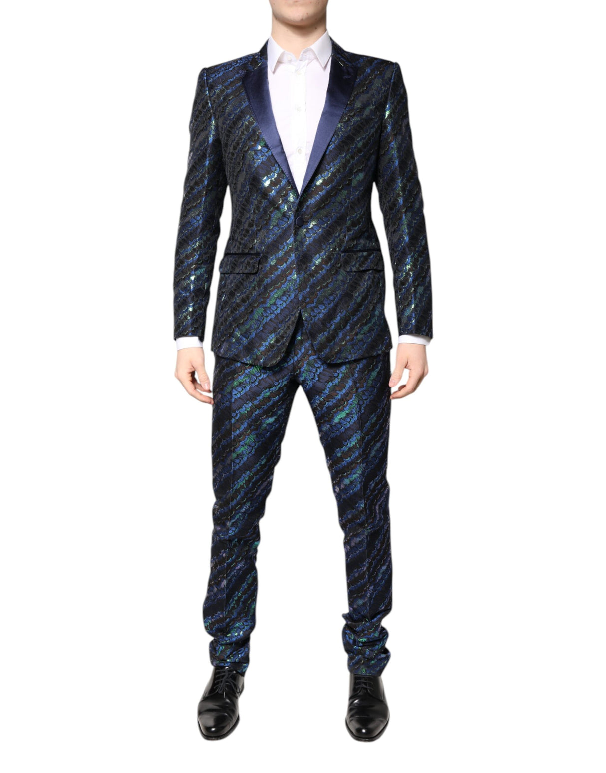 Dolce & Gabbana Multicolor Polyester Jacquard 2 Piece Suit