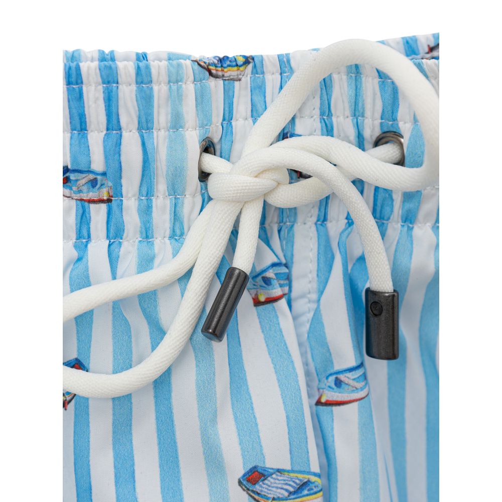 Canali Blue Polyester Swim Shorts