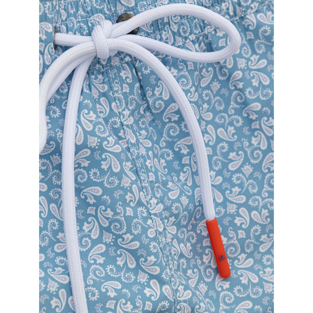 Isaia Blue Polyester Swim Shorts