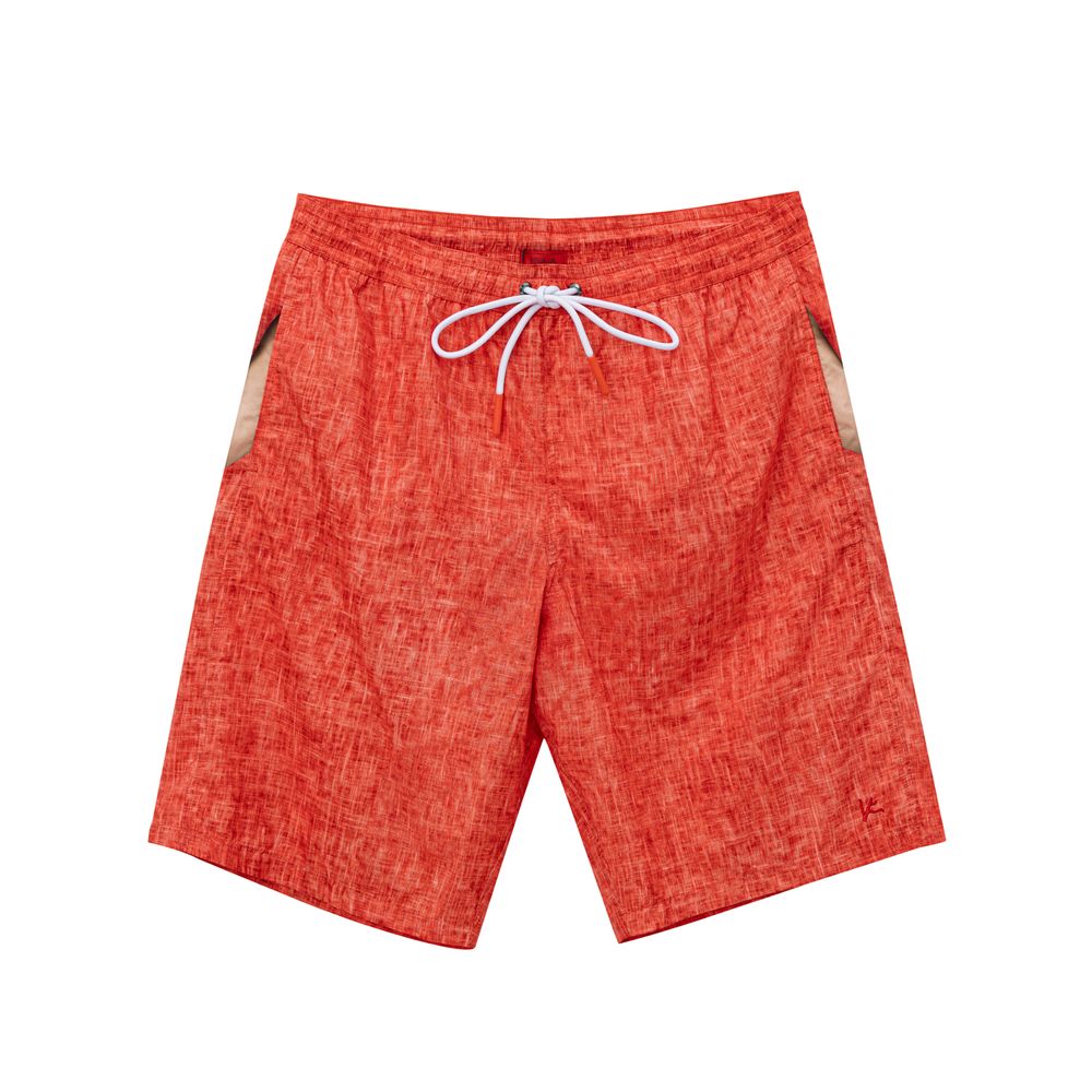 Isaia Red Polyester Swim Shorts