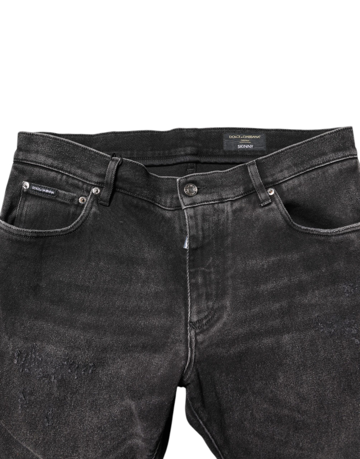 Dolce & Gabbana Gray Washed Cotton Skinny Denim Jeans