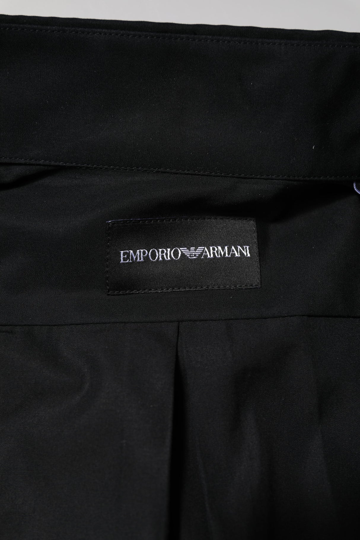 Emporio Armani Black Cotton Long Sleeves Men Formal Dress Shirt