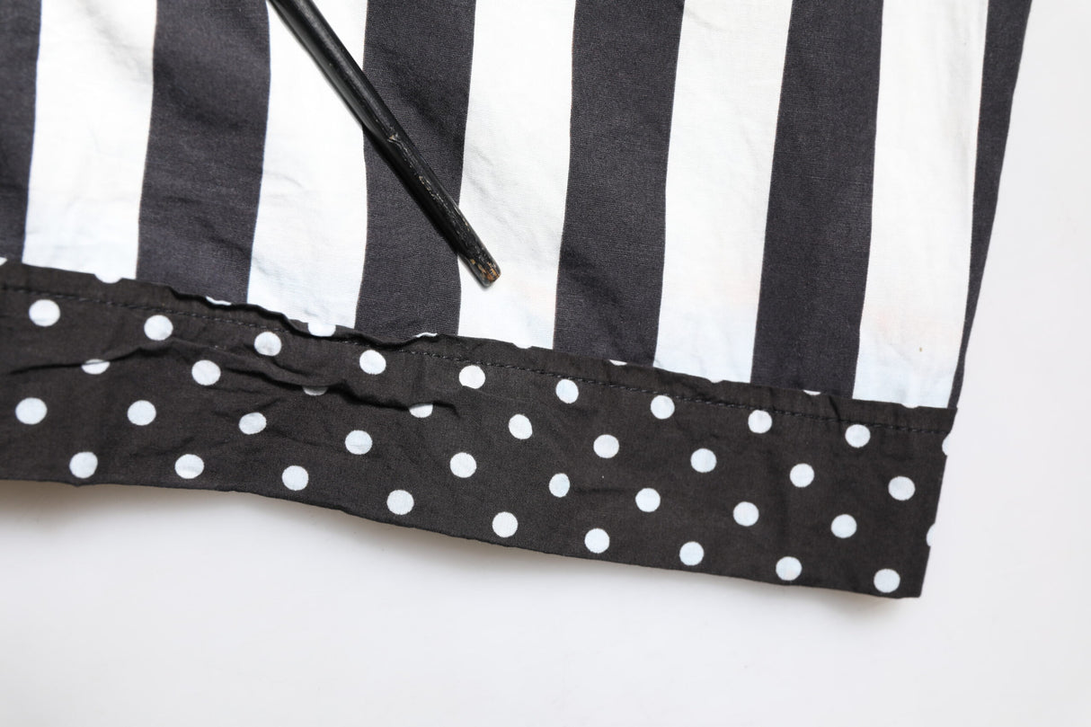 Dolce & Gabbana Black White Stripe Button Down Casual Shirt