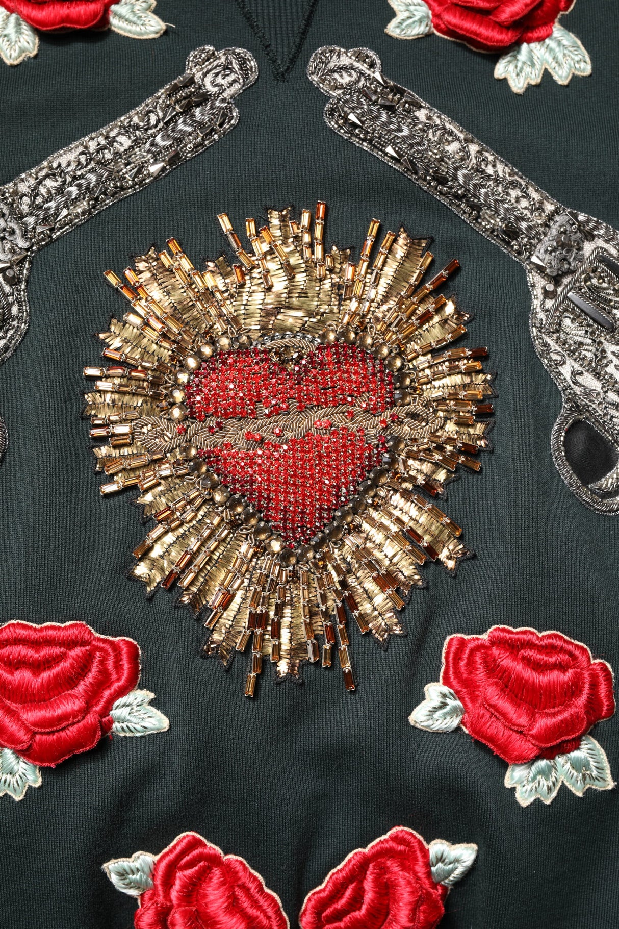 Dolce & Gabbana Black Sequined Embellished Pullover Sweater