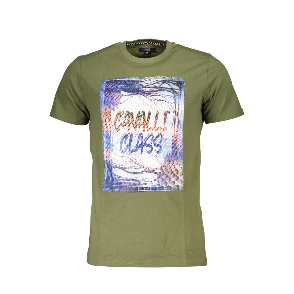 Cavalli Class Verde Cotton Men T-Shirt