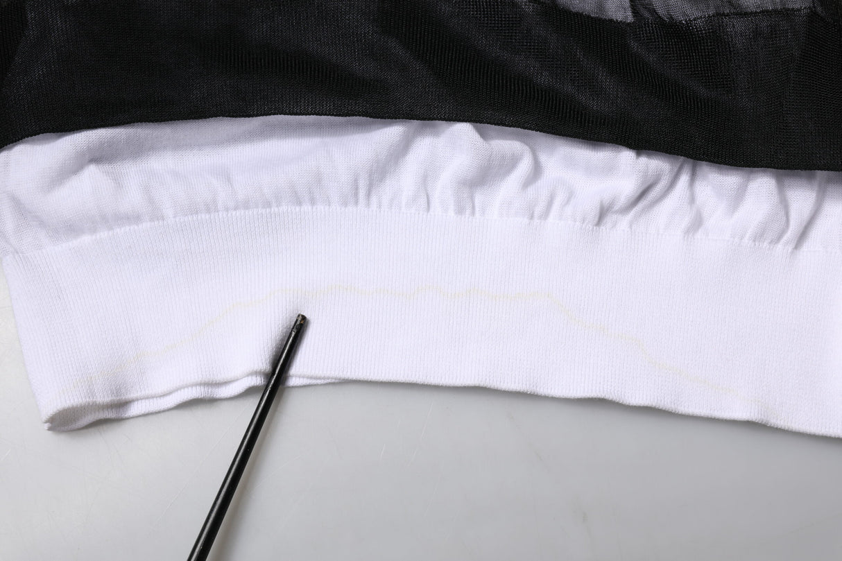 Dolce & Gabbana Black White Logo Knitted Pullover Sweater