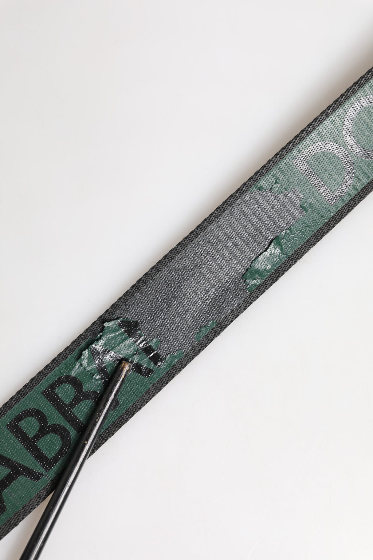 Dolce & Gabbana Green Black Polyester DG Logo Buckle Belt