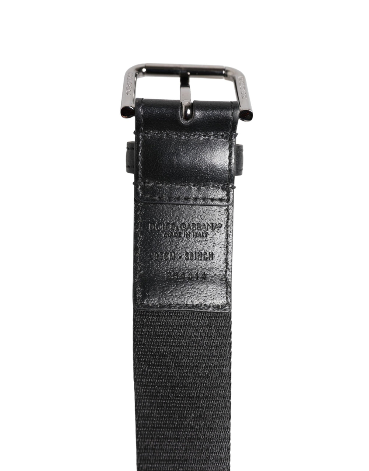 Dolce & Gabbana Black Blue DG Logo Silver Metal Buckle Belt