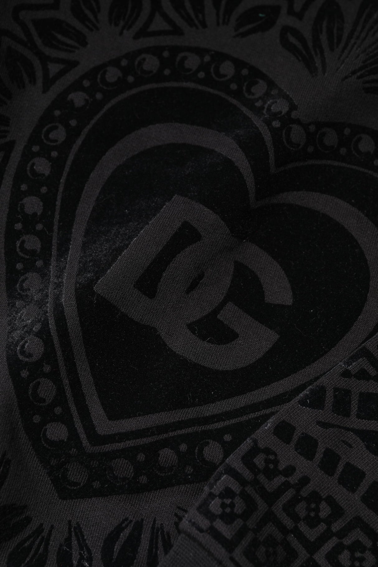 Dolce & Gabbana Black Printed Crew Neck Sweatshirt Sweater