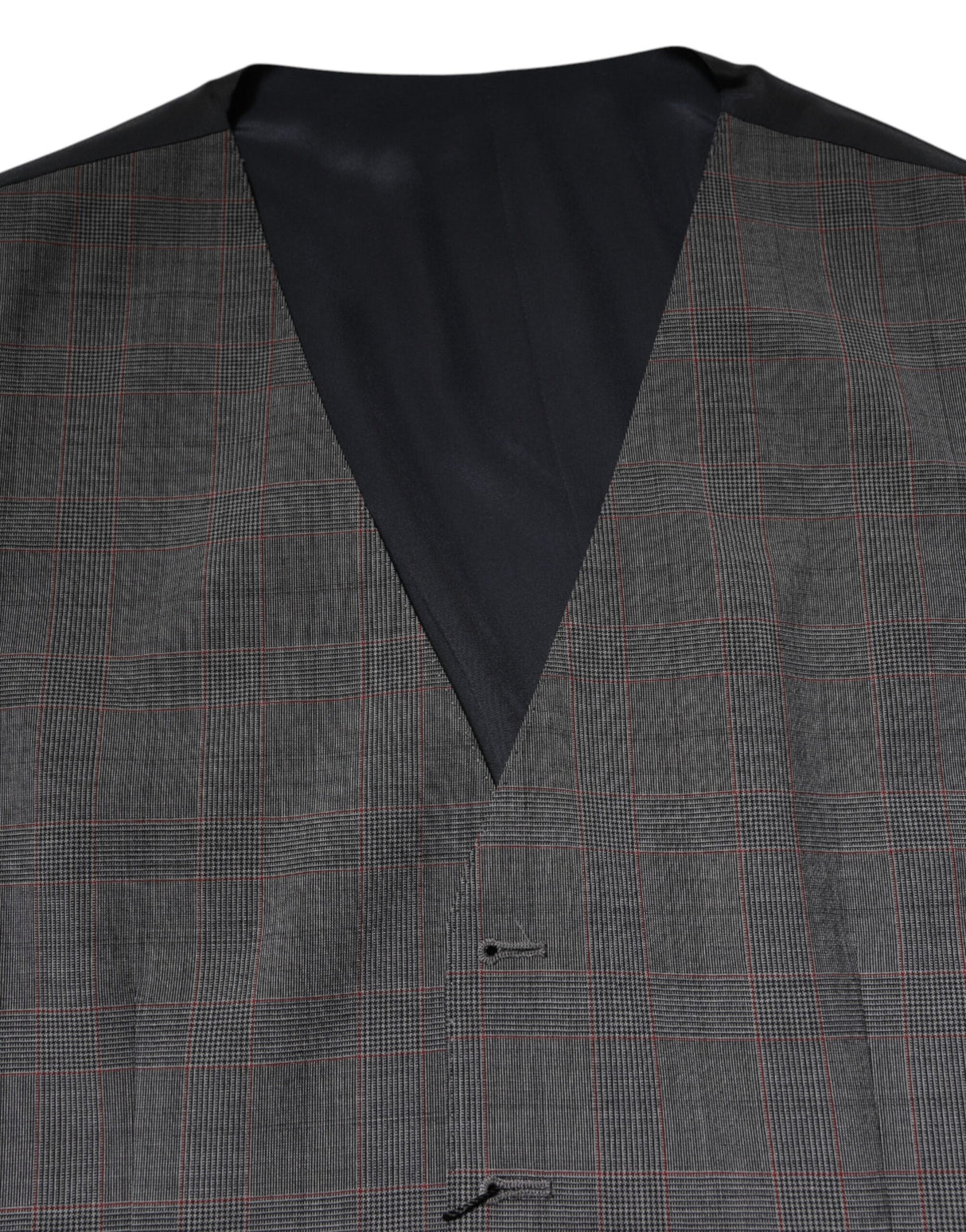 Dolce & Gabbana Gray Plaid Wool Formal Dress Waistcoat Vest