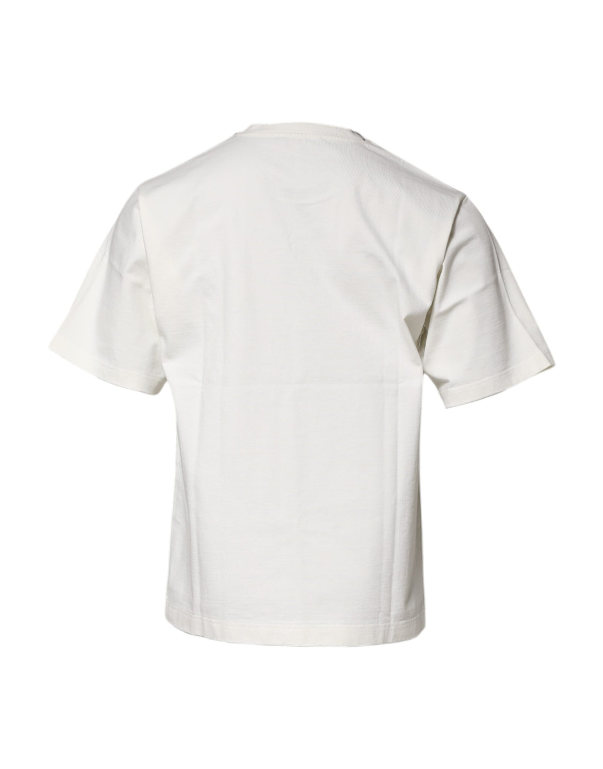 Dolce & Gabbana White Cotton DG Logo Print Round Neck T-shirt