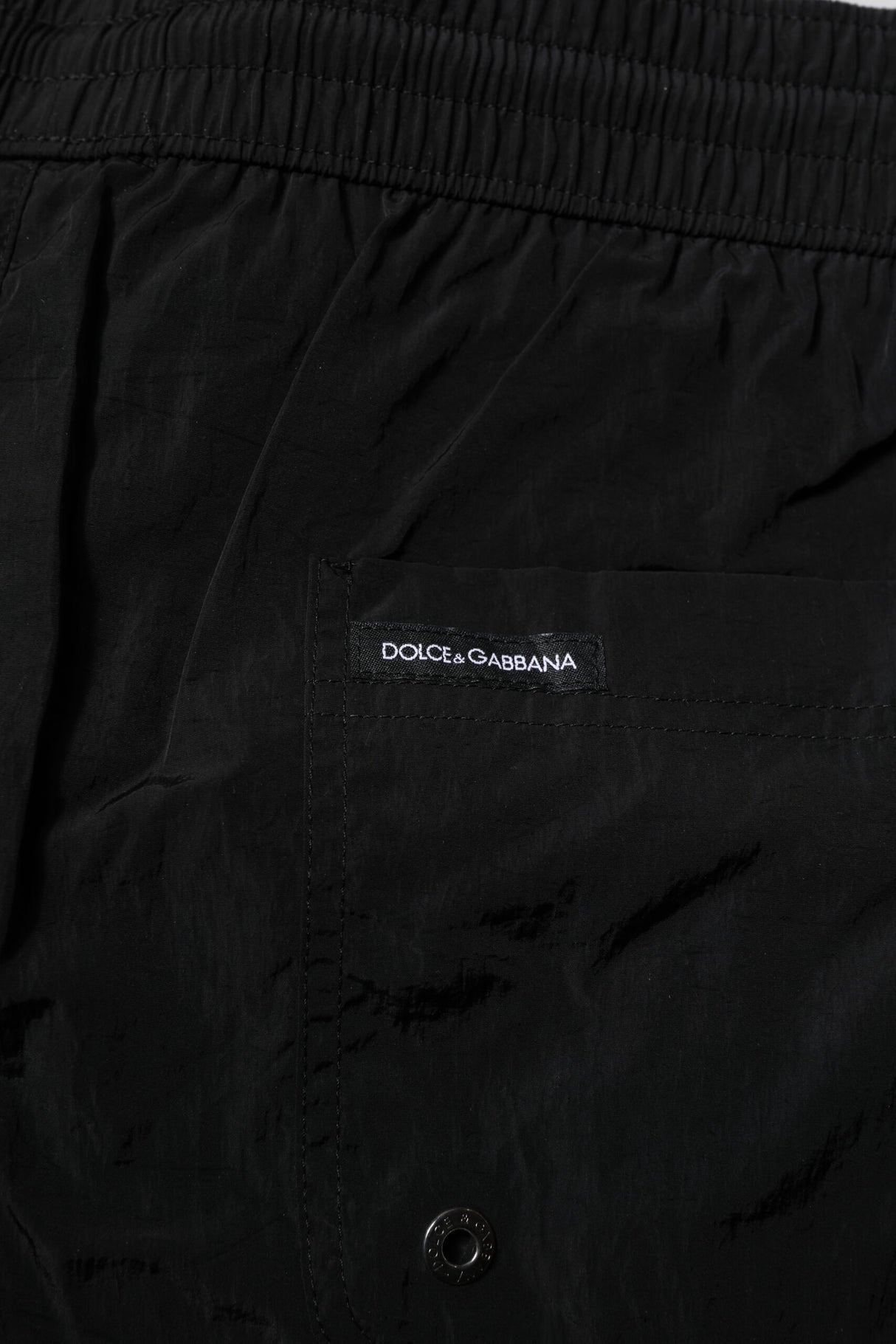 Dolce & Gabbana Black Polyester Beachwear Men Shorts Swimwear