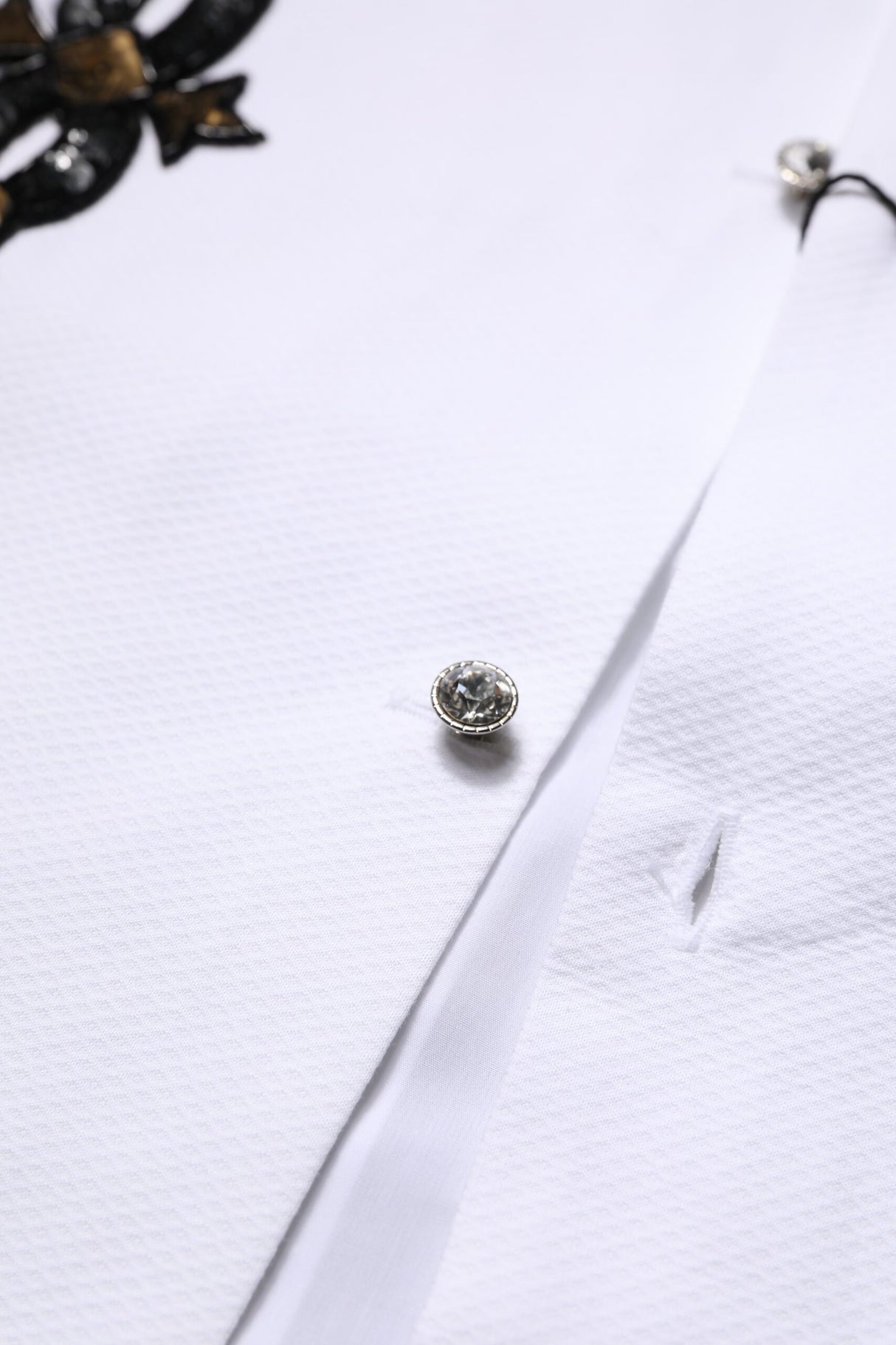 Dolce & Gabbana White GOLD Embellished Formal Men Dress Shirt