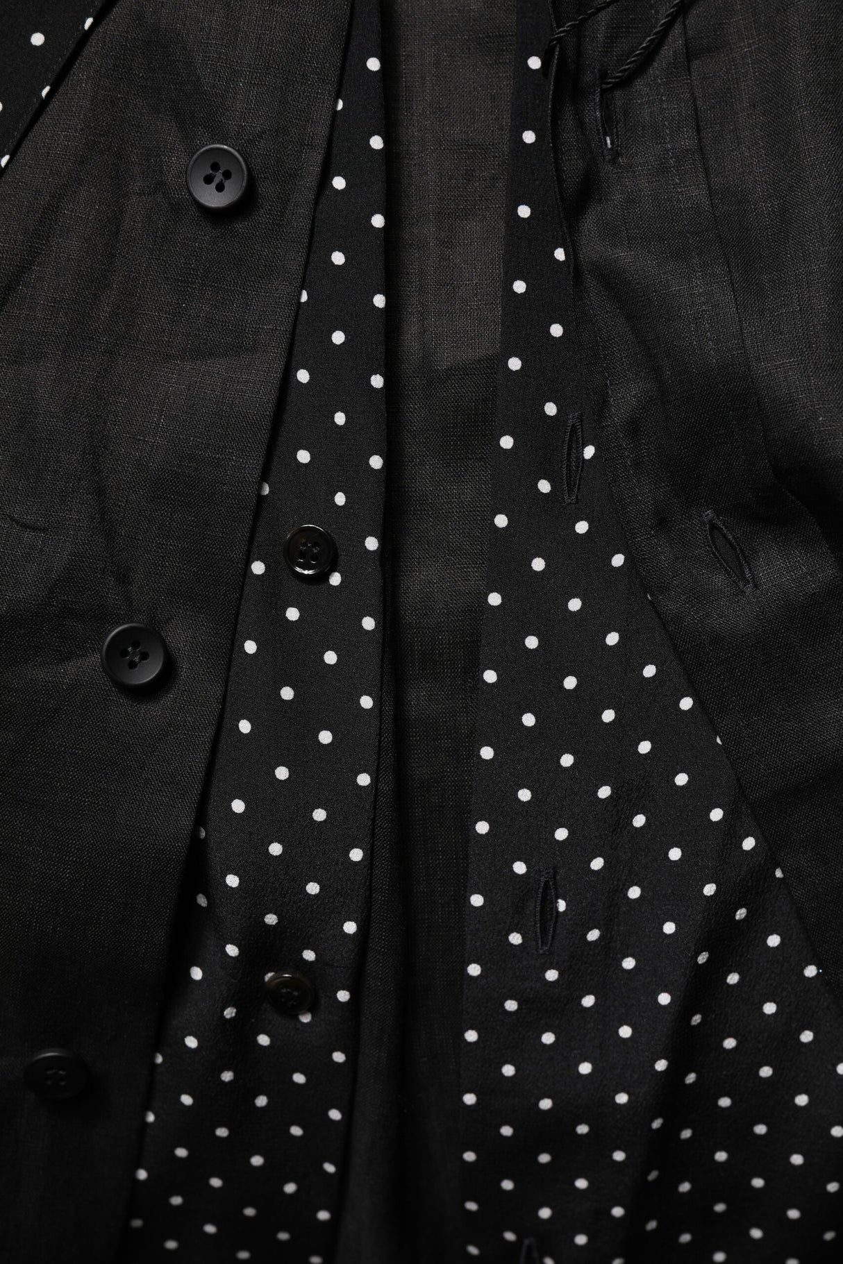 Dolce & Gabbana Black Polka Dot Collar Tie Neck Casual Shirt