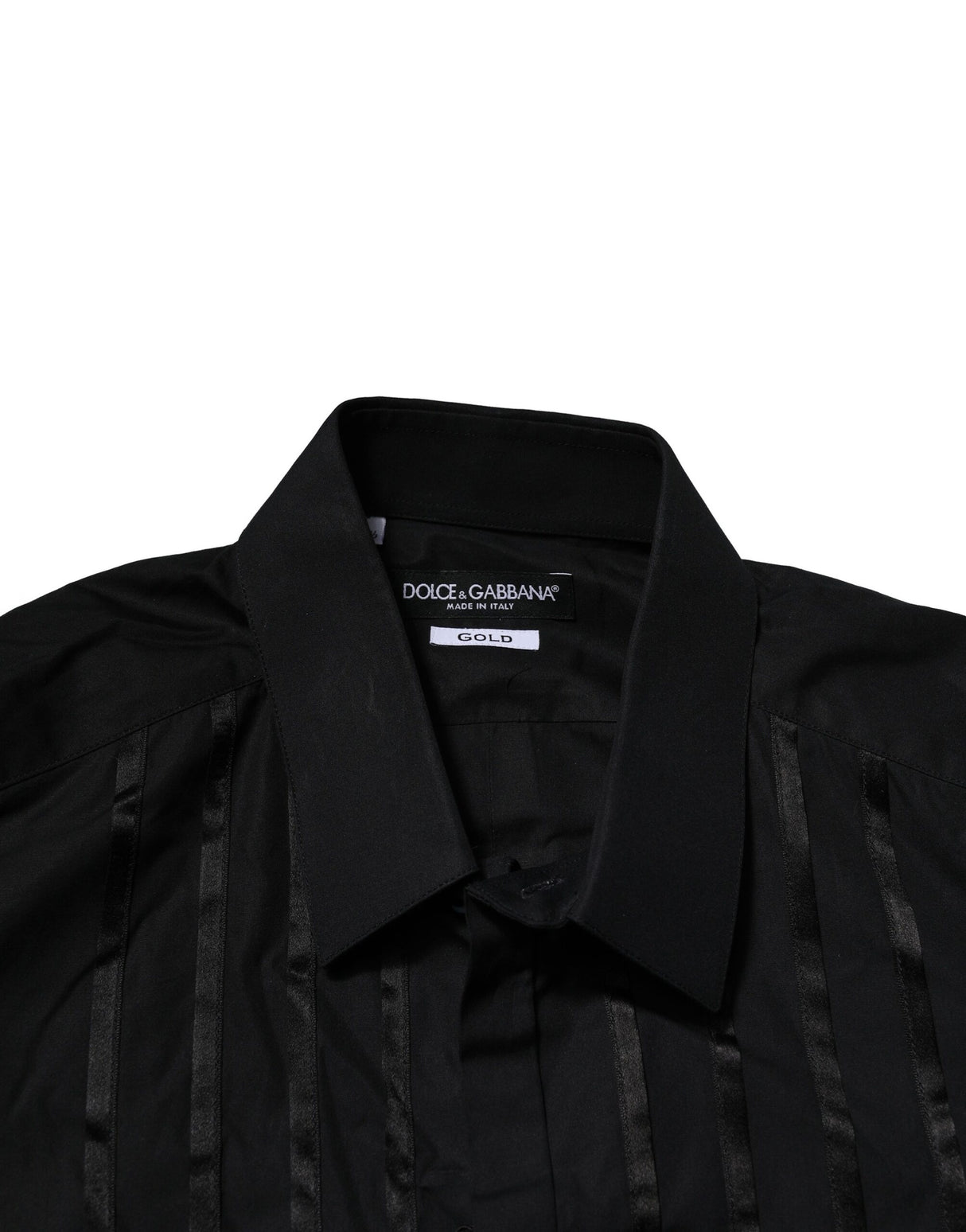 Dolce & Gabbana Black Cotton GOLD Mens Dress Formal Shirt