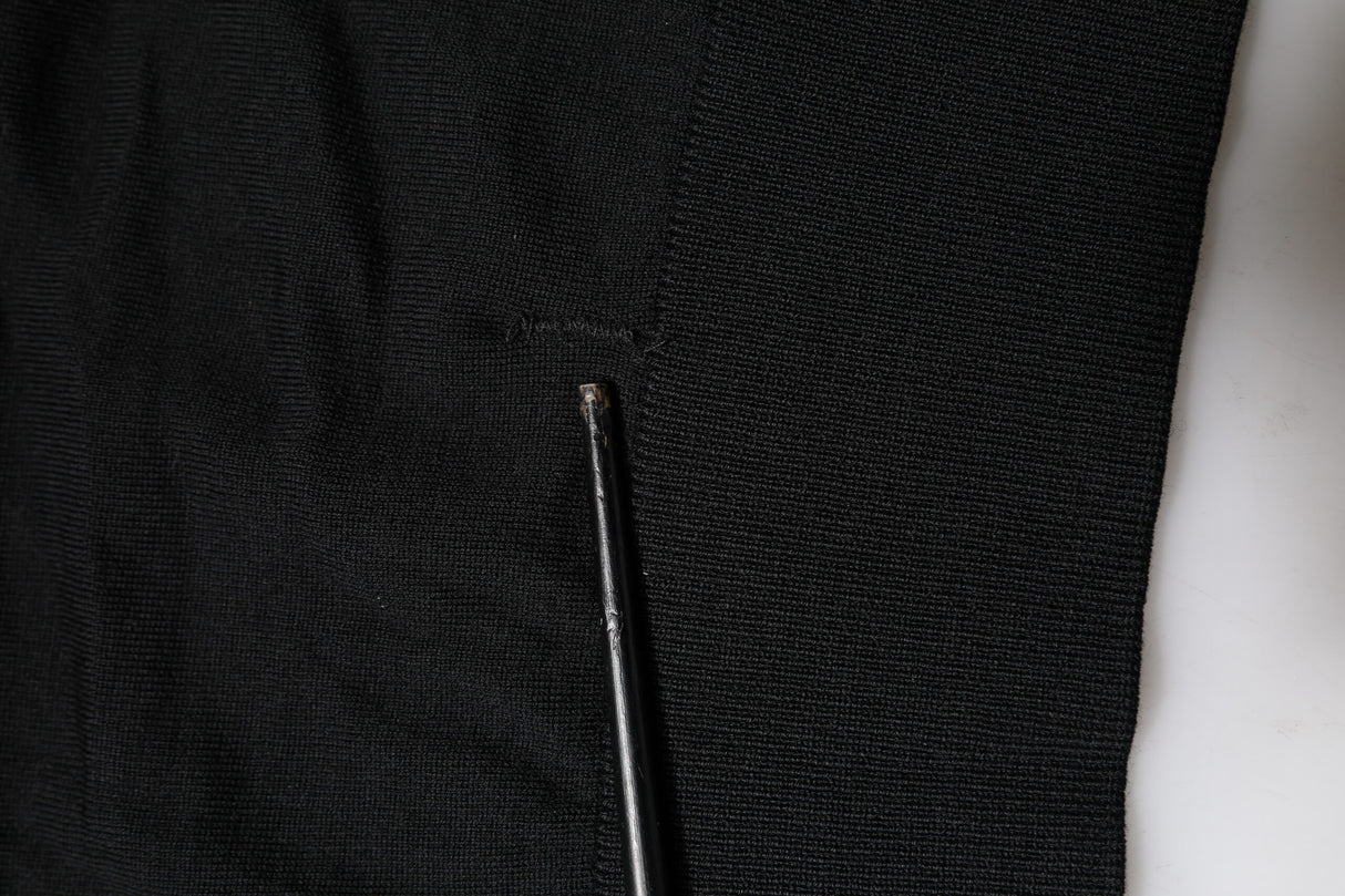 Dolce & Gabbana Black Long Sleeve Crew Neck Pullover Sweater