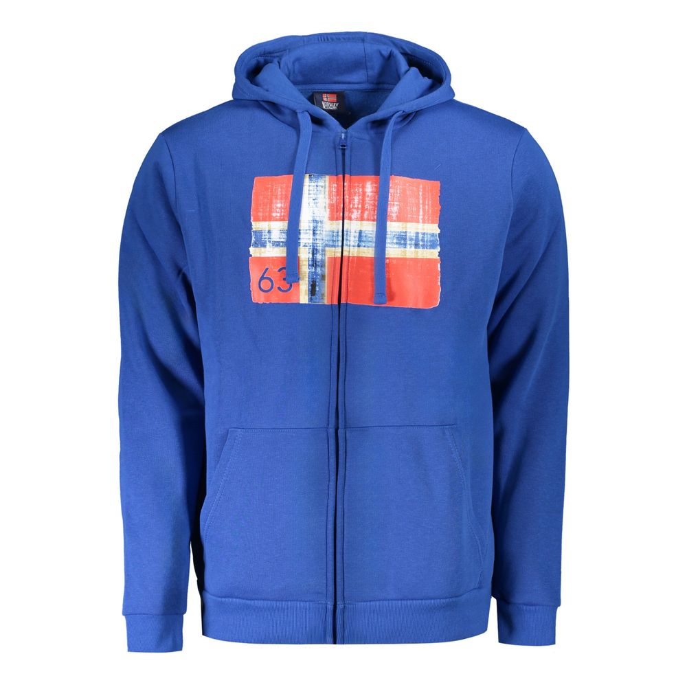 Norway 1963 Blue Cotton Men's Hooded Sweatshirt