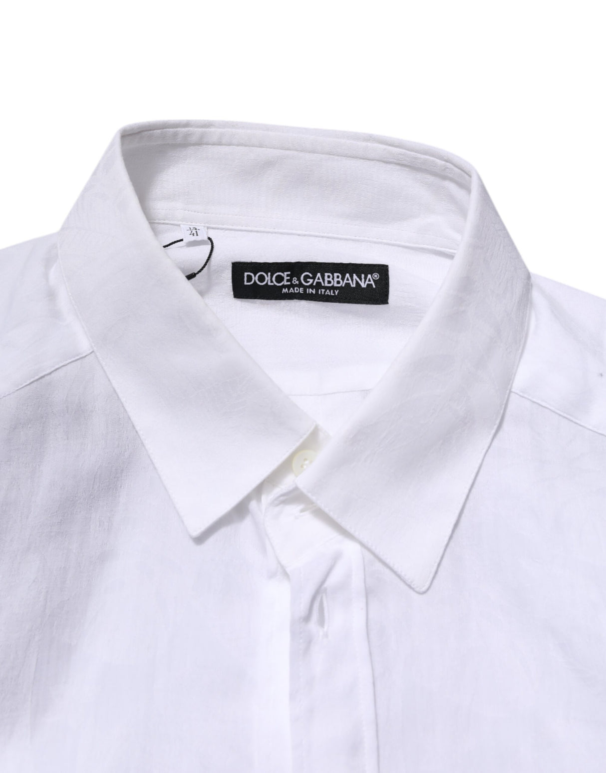 Dolce & Gabbana White Cotton Long Sleeves Collared Formal Shirt
