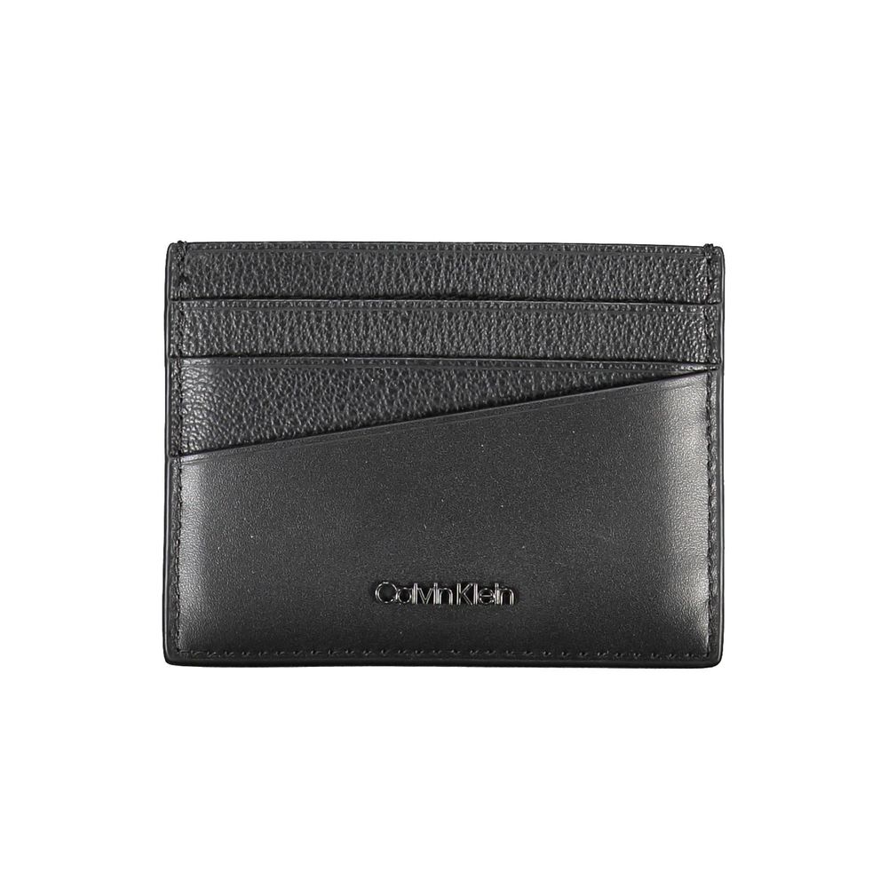 Calvin Klein Black Leather Mens Wallet Holder