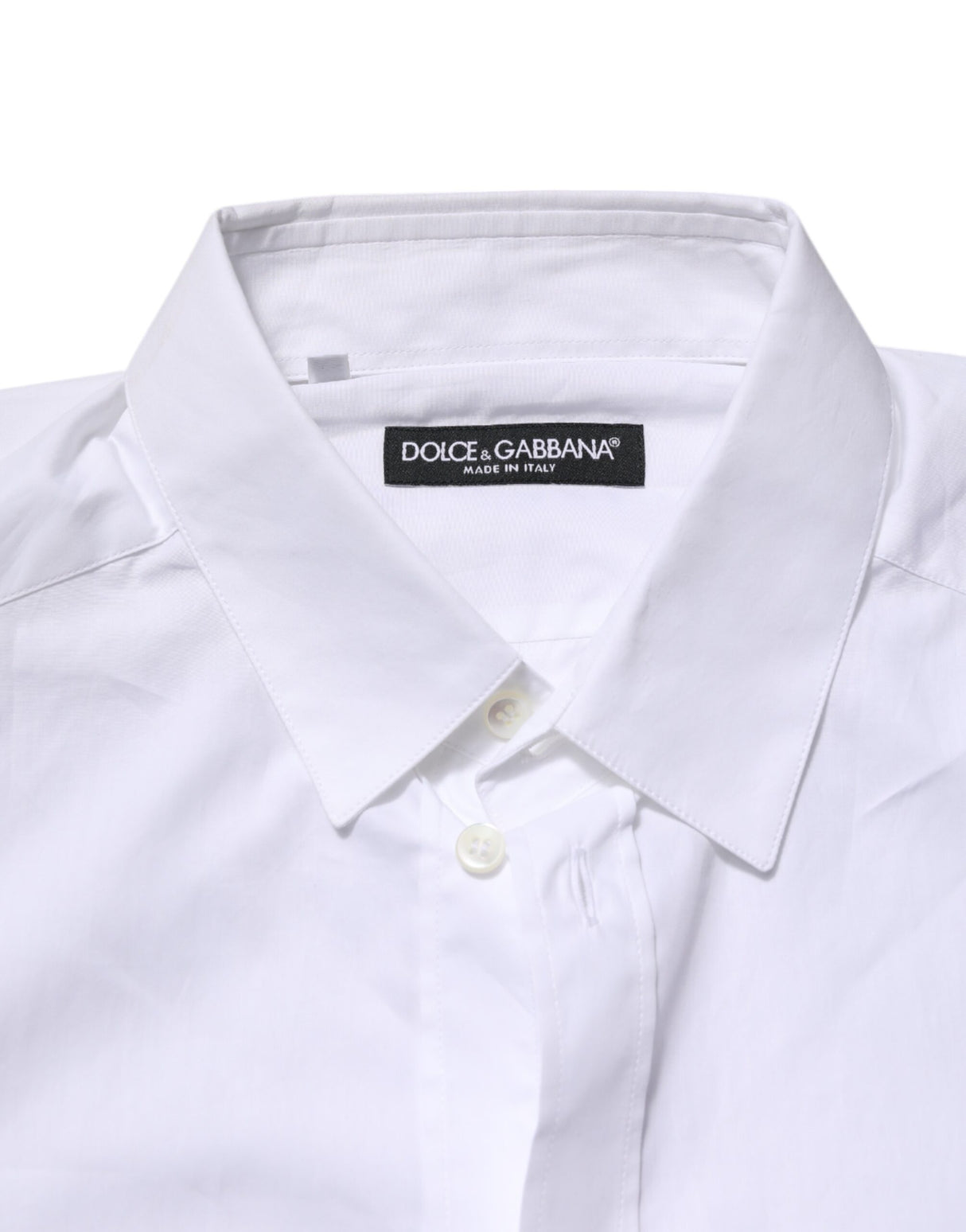 Dolce & Gabbana White Cotton Long Sleeves Dress Formal Shirt