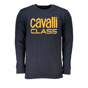 Cavalli Class Blue Cotton Men Sweater