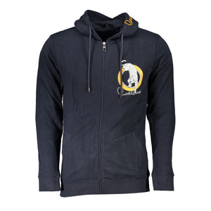 Cavalli Class Blue Cotton Men's Sweater Hoodie