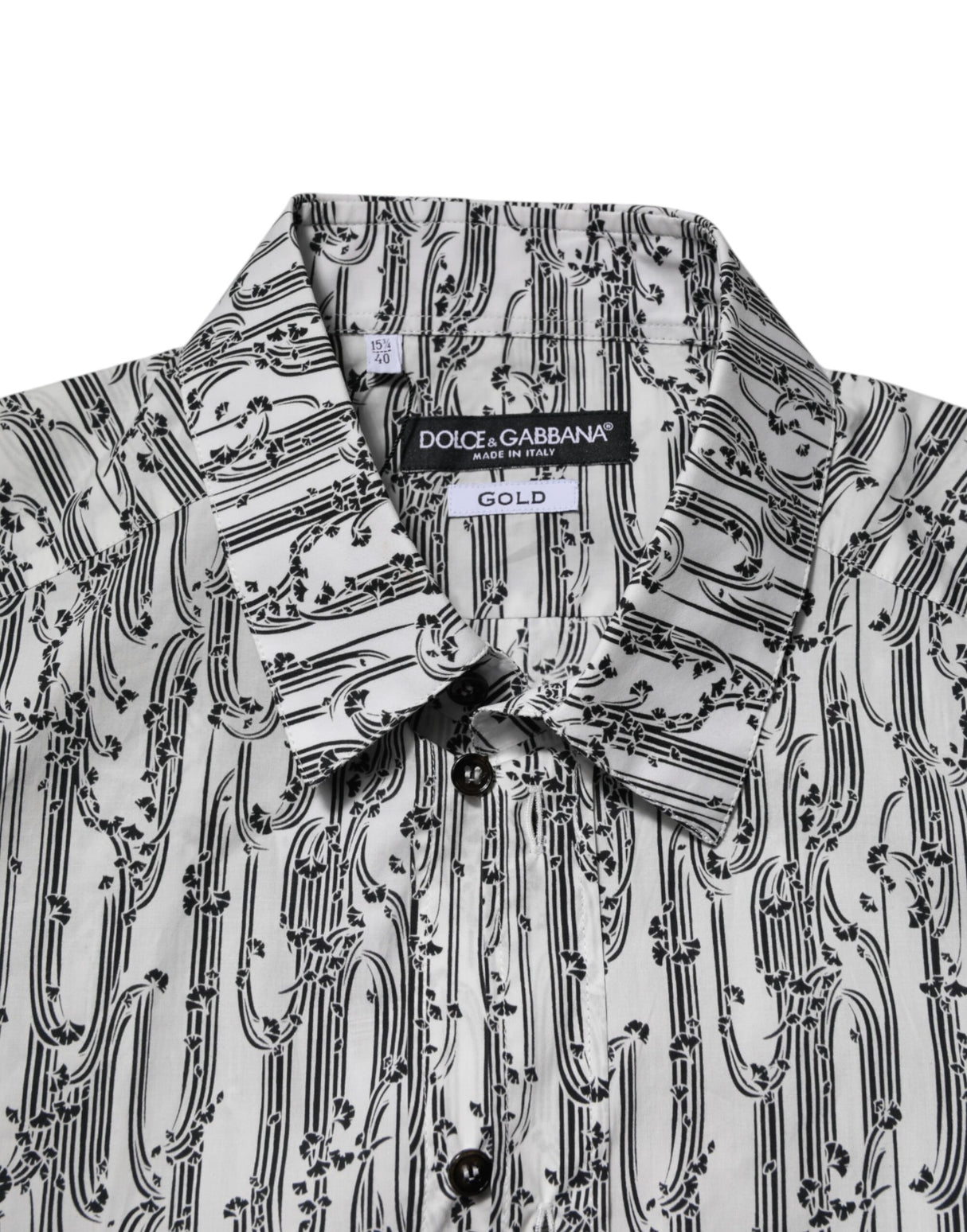 Dolce & Gabbana White Floral Print Casual Long Sleeves Shirt