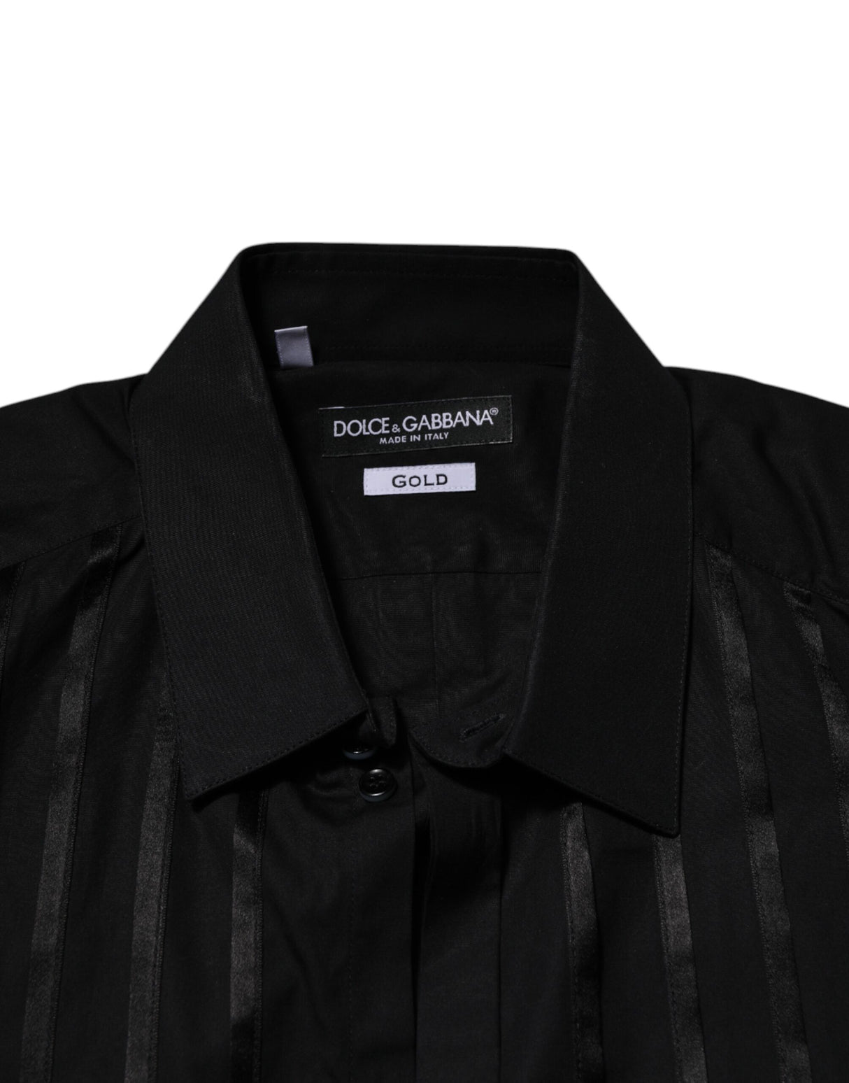 Dolce & Gabbana Black GOLD Long Sleeves Men Formal Dress Shirt