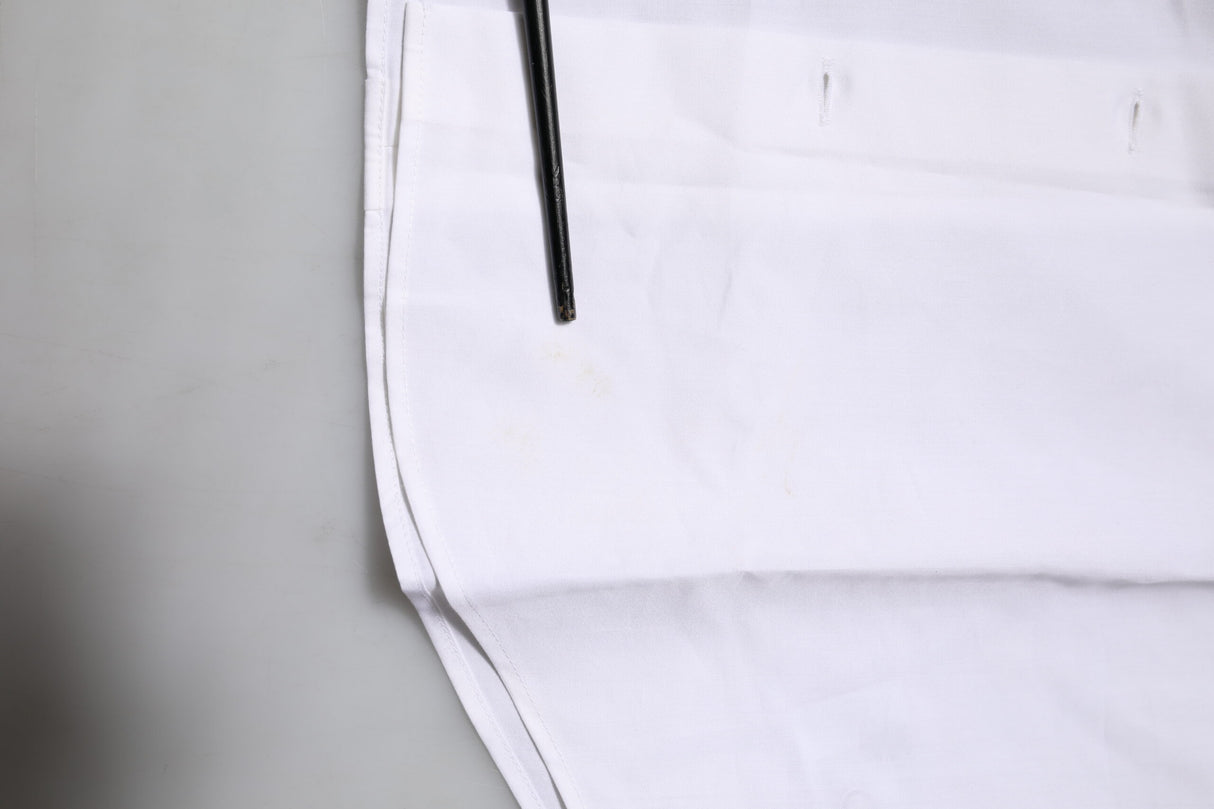 Dolce & Gabbana White Cotton GOLD Long Sleeves Dress Shirt