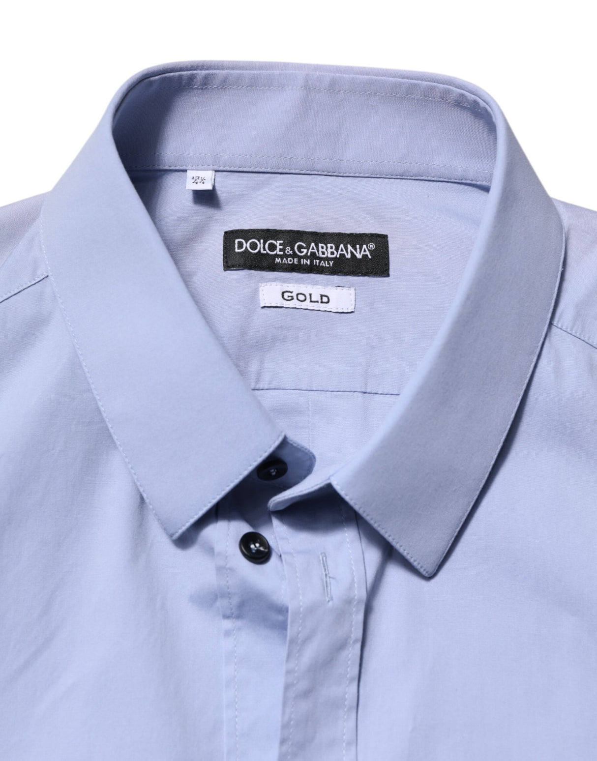 Dolce & Gabbana Blue Cotton GOLD Long Sleeves Dress Shirt