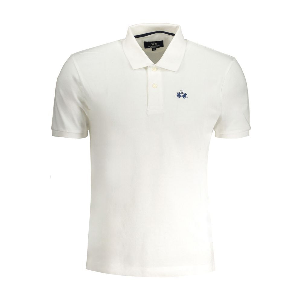 La Martina White Cotton Men Polo Shirt