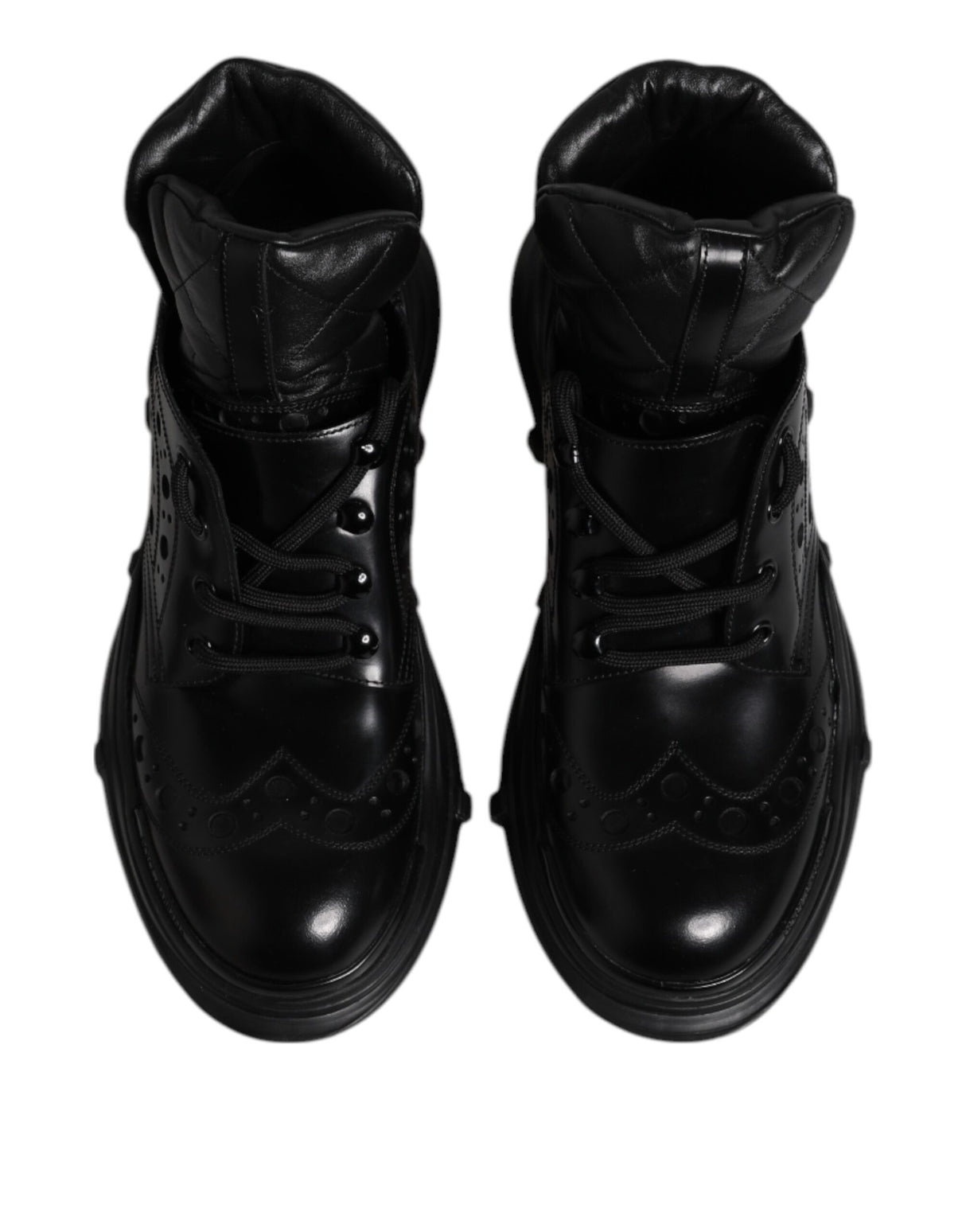 Dolce & Gabbana Black Leather Casual Mens Ankle Boots Shoes