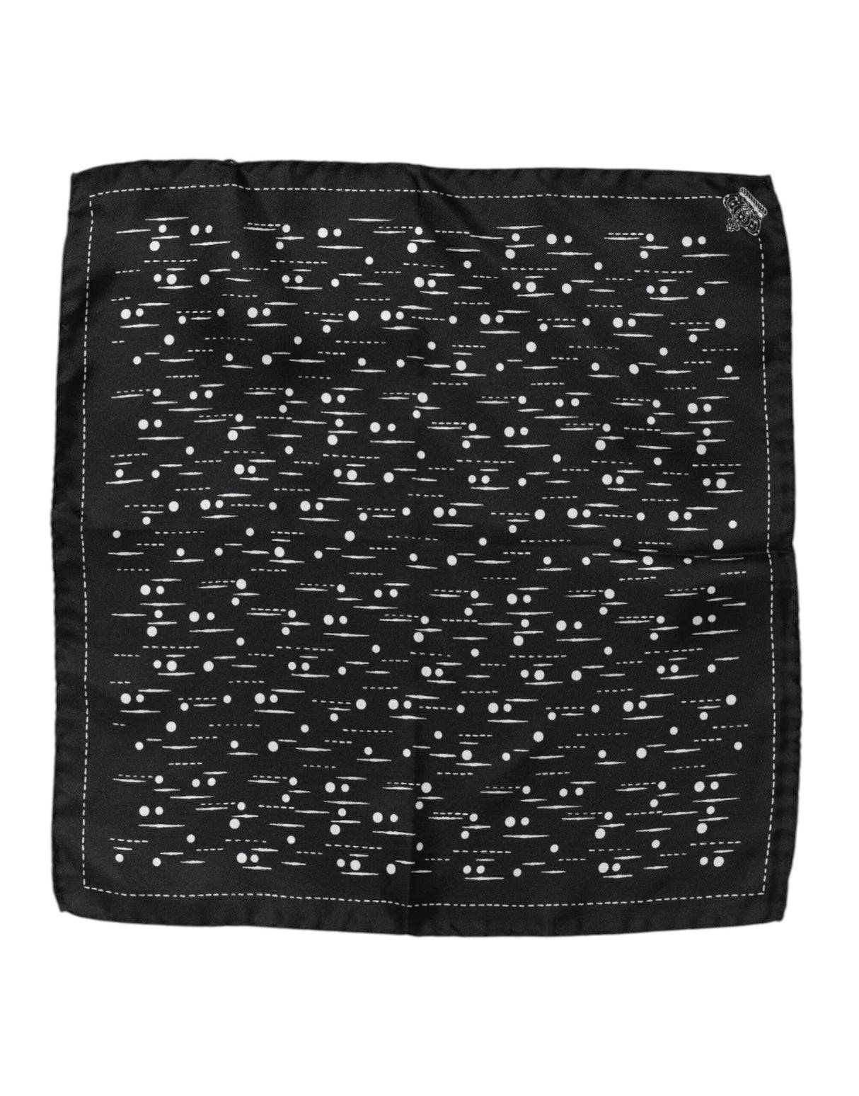 Dolce & Gabbana Black White Printed Square Men Foulard Scarf