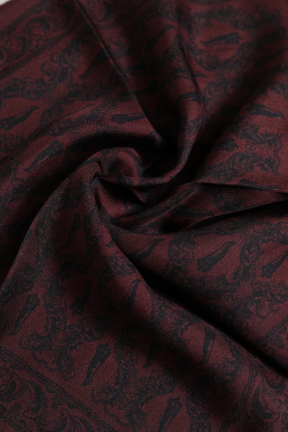 Dolce & Gabbana Maroon Black Printed Square Men Foulard Scarf