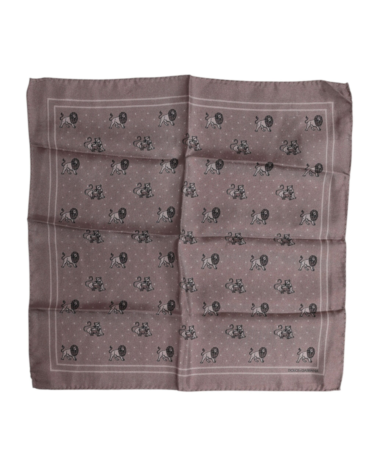 Dolce & Gabbana Brown Animal Print Square Foulard Scarf