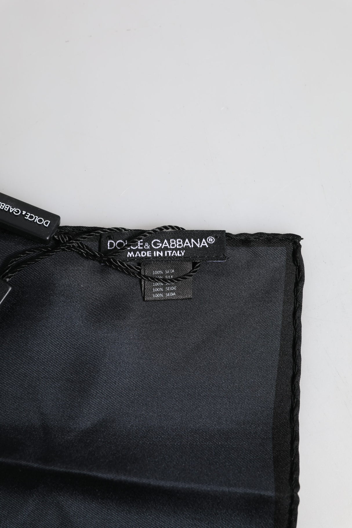 Dolce & Gabbana Blue DG Crown Silk Square Men Foulard Scarf