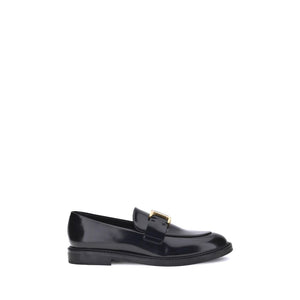 Chloé Black Calf Leather Bos Taurus Slip-On Loafers