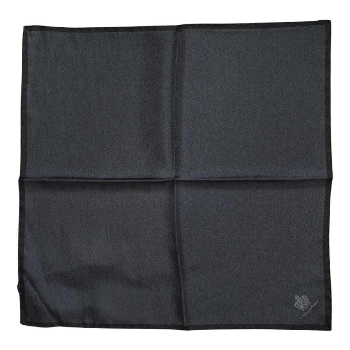 Dolce & Gabbana Dark Gray DG Crown Silk Square Foulard Scarf