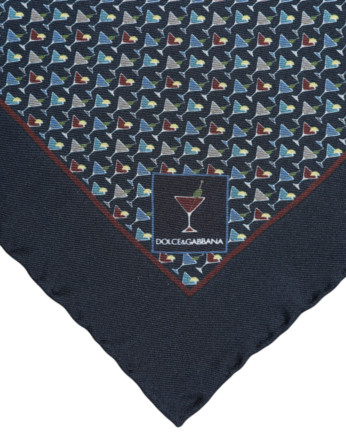 Dolce & Gabbana Blue Cocktail Silk Square Foulard Scarf
