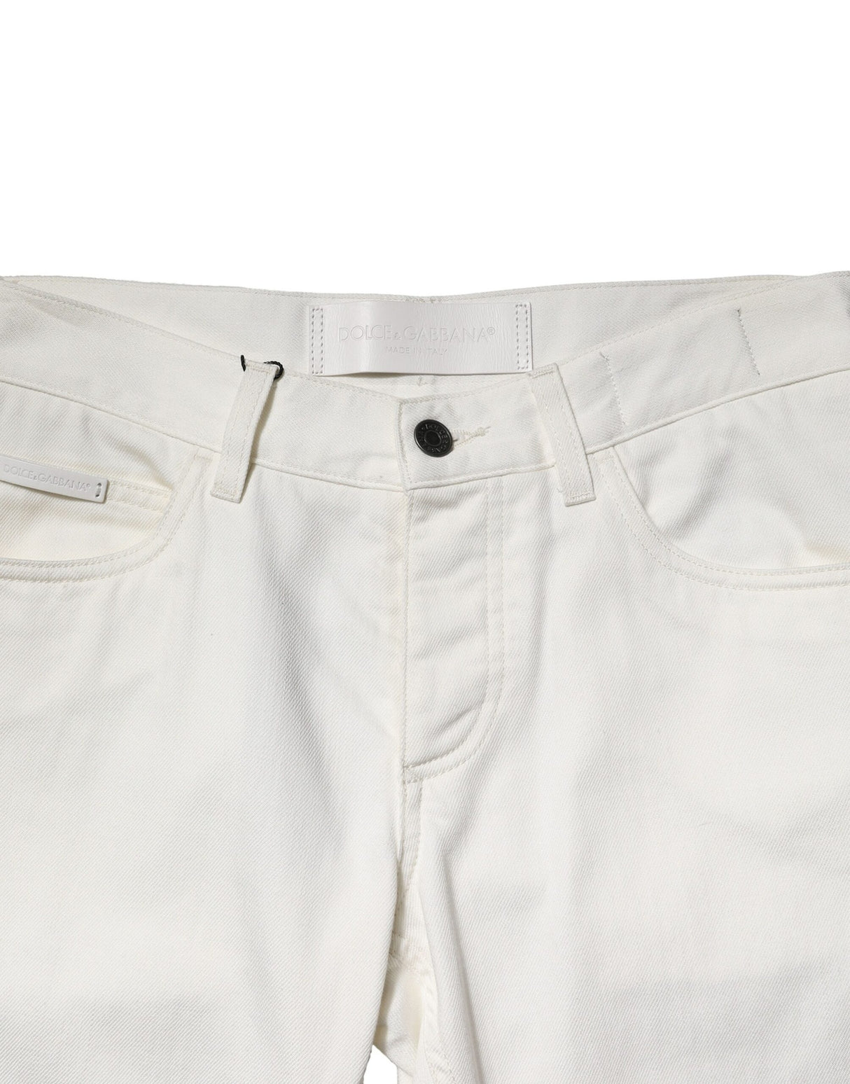 Dolce & Gabbana White Cotton Skinny Men Denim Jeans