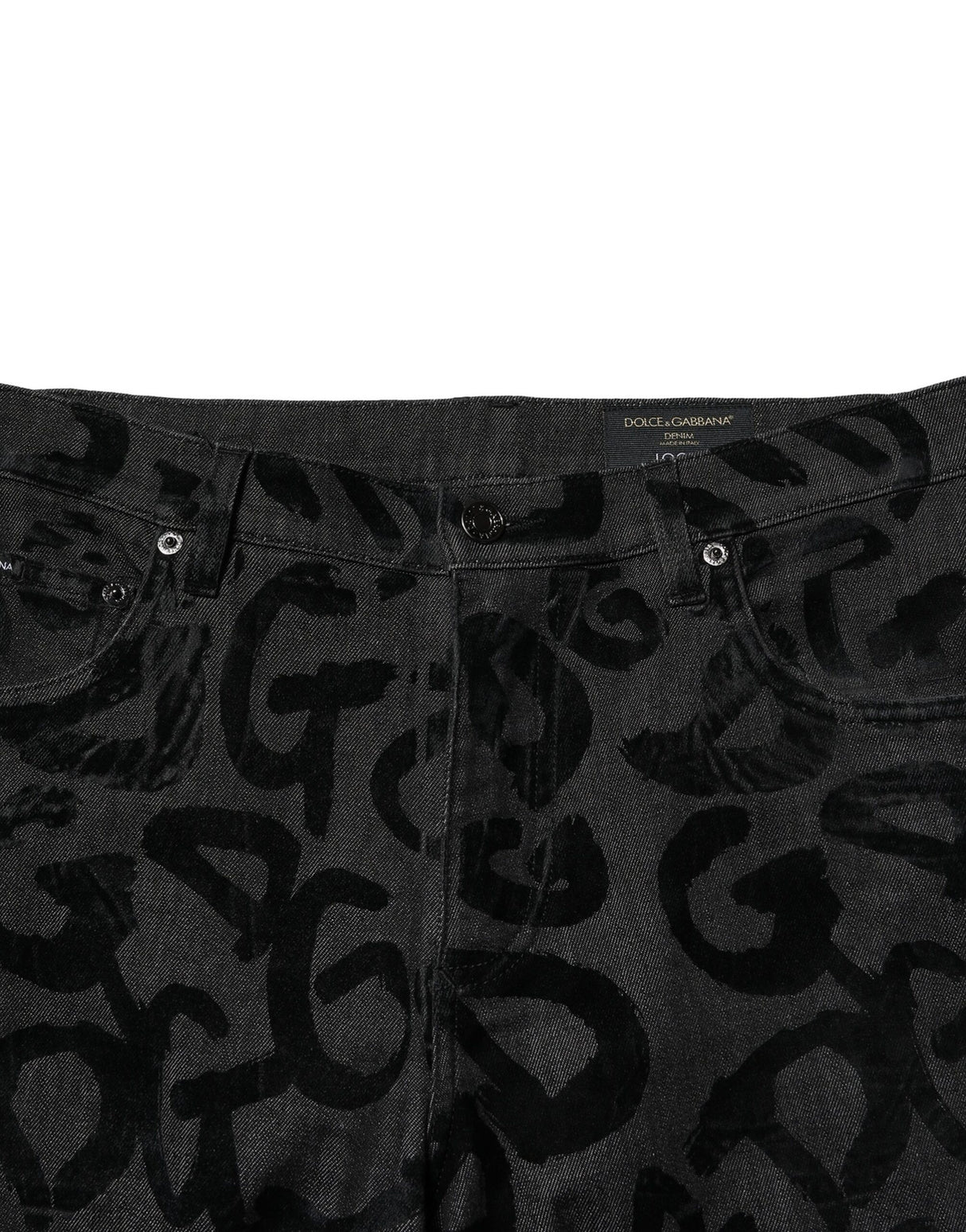 Dolce & Gabbana Gray Cotton DG Logo Straight Men Denim Jeans