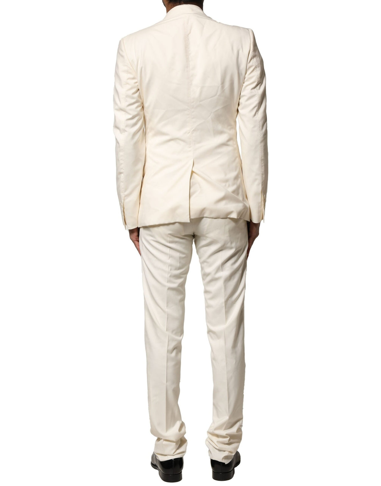 Dolce & Gabbana Ivory Wool 3 Piece Single Breasted Suit
