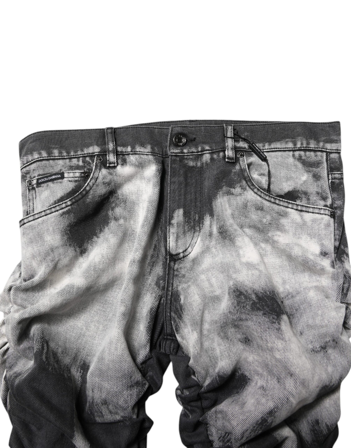 Dolce & Gabbana Black Tie Dye Straight Denim Jeans