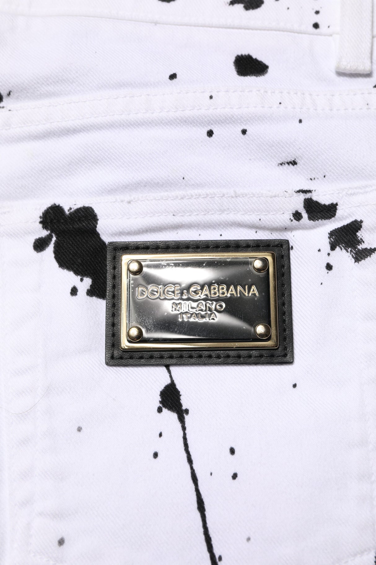 Dolce & Gabbana White ColorSplash Skinny Denim Jeans