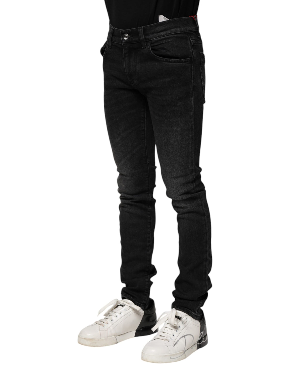Dolce & Gabbana Black Cotton Skinny Men Denim Jeans