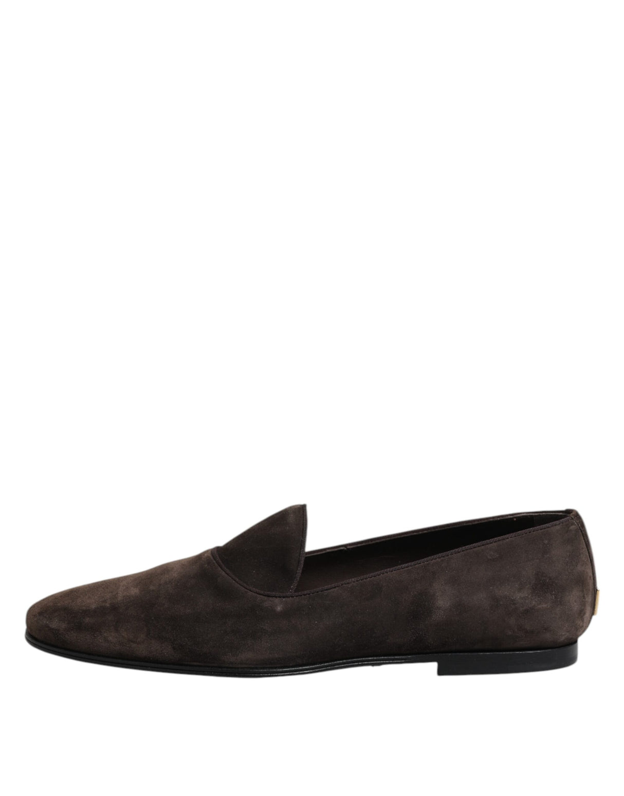 Dolce & Gabbana Brown Velvet Leather Slip On Loafers Shoes