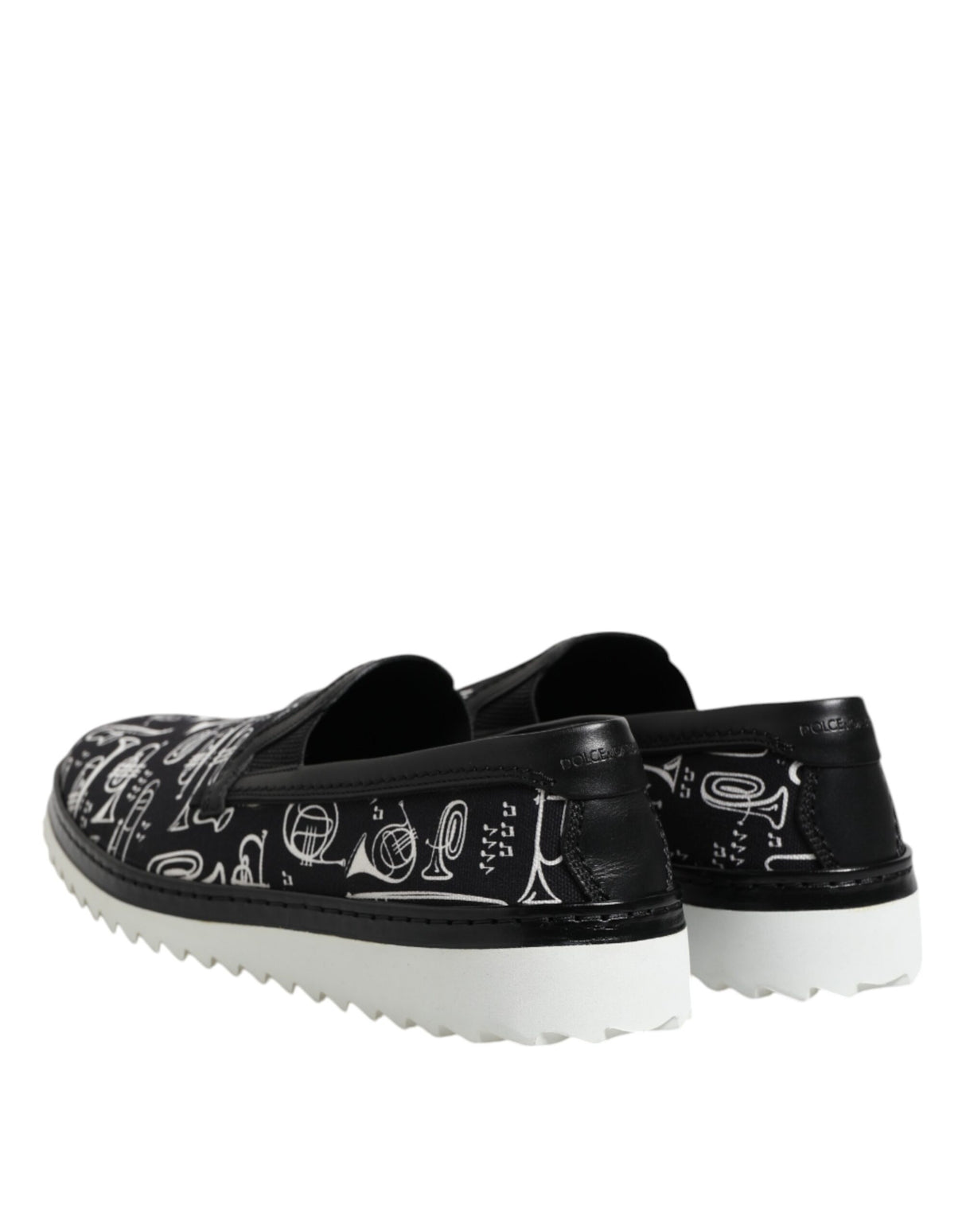Dolce & Gabbana Black Slip On Printed Men Loafers Shoes