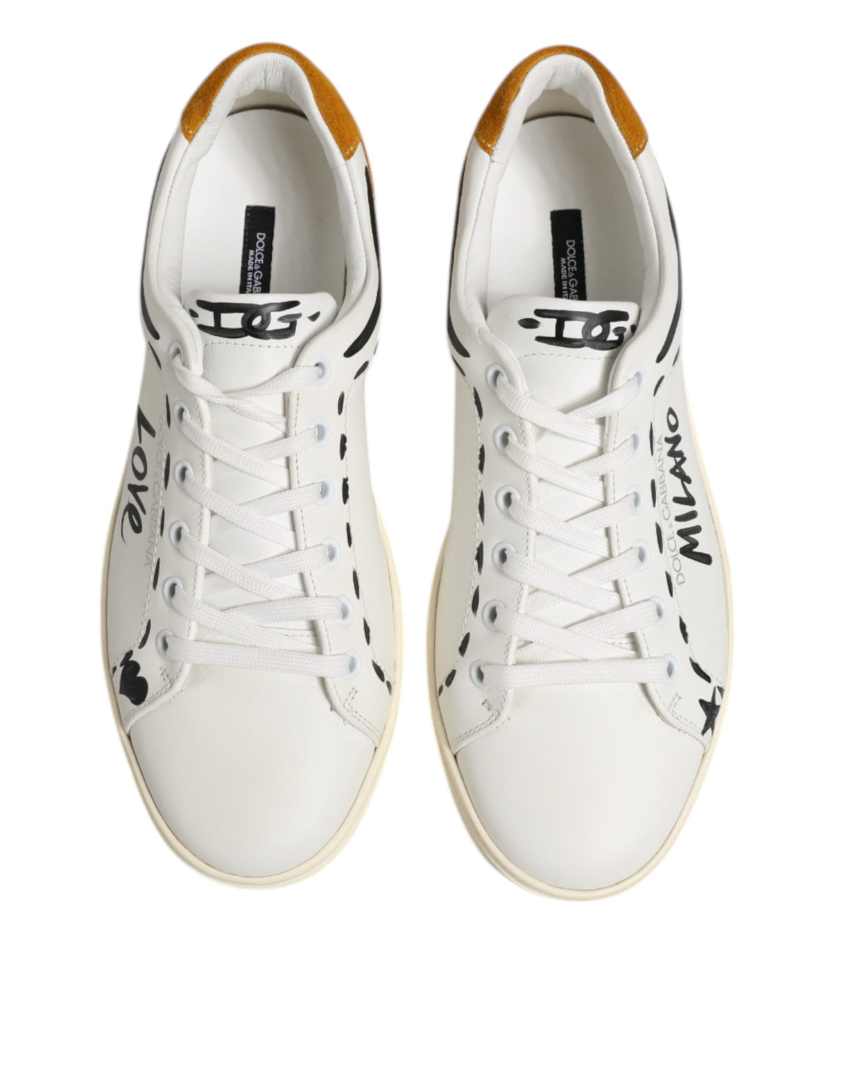 Dolce & Gabbana White Leather MILANO Low Top Sneakers Shoes