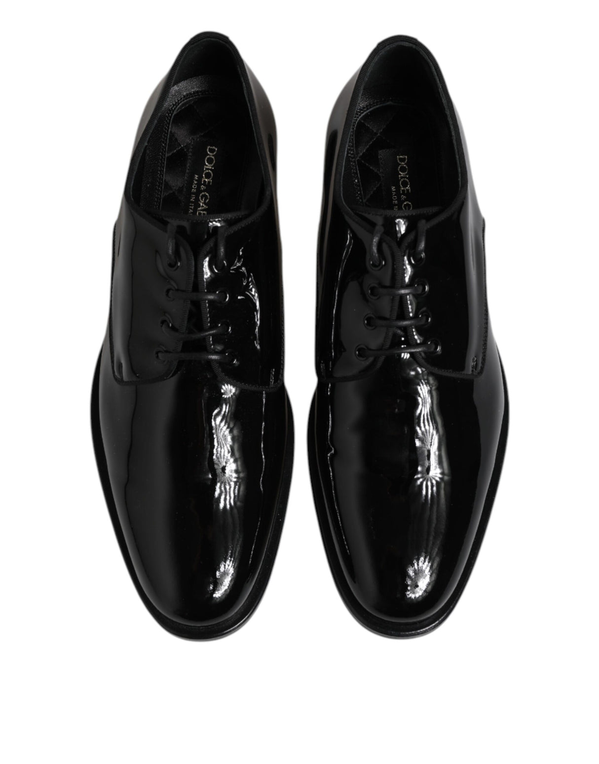 Dolce & Gabbana Black Patent Leather Derby Formal Dress Shoes